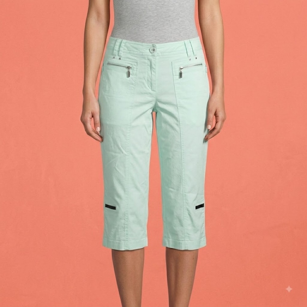 Jamie Sadock Golf Capri Pants Women's 6‎ Light Blue Stretch Zip Pockets